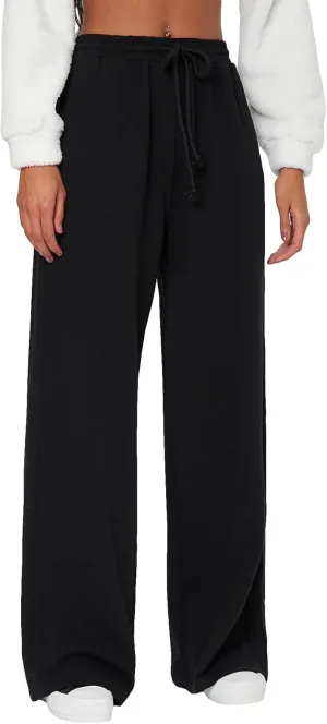 SOLY HUX Women's High Waisted Drawstring Wide Leg Long Sweatpants Casual Loose Pants with Pockets