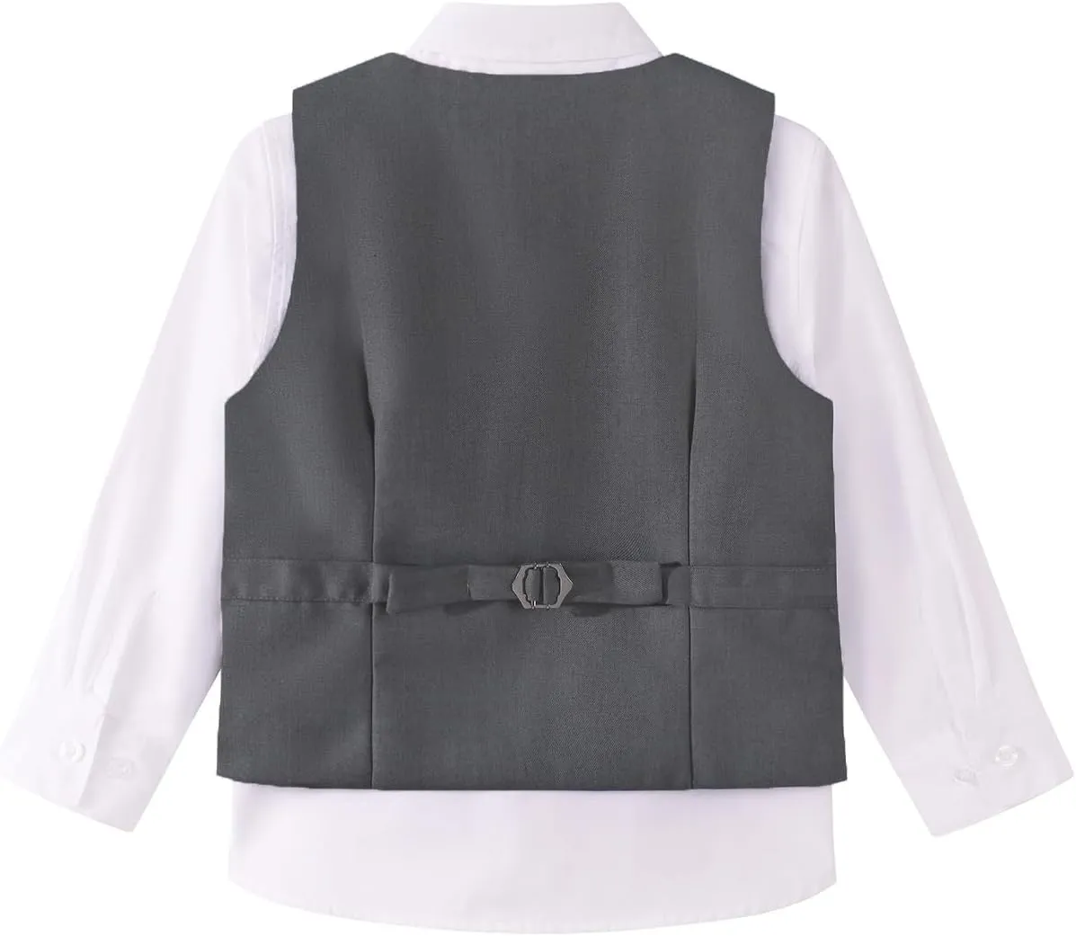 Spring&Gege Boy's Formal Suit Vest Solid Dress Waistcoat Vest with Pockets, Size 4-14 Years