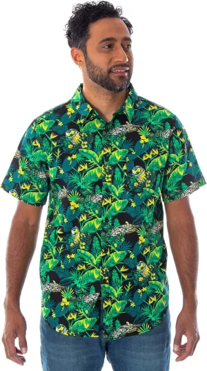 Star Wars Men's Millennium Falcon and R2-D2 Tropical Hawaiian Shirt