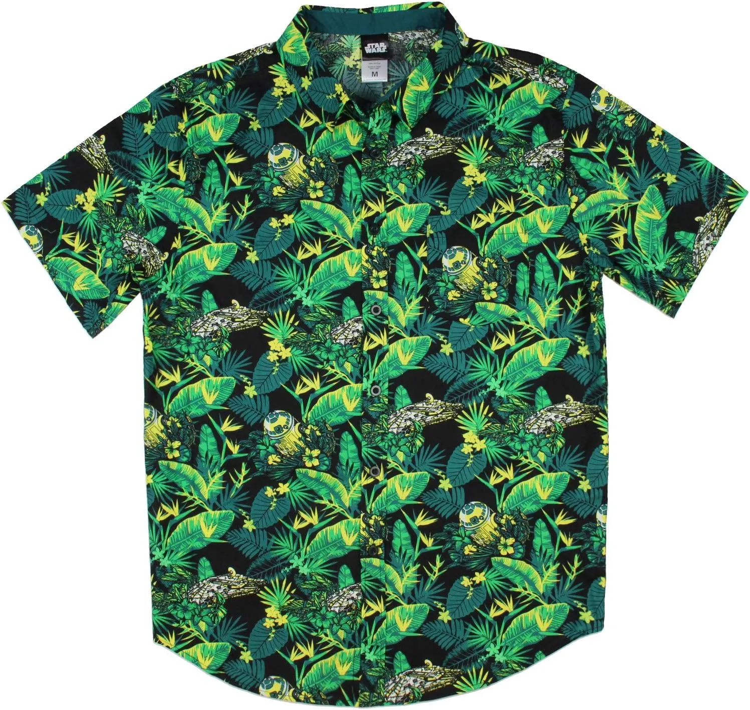 Star Wars Men's Millennium Falcon and R2-D2 Tropical Hawaiian Shirt