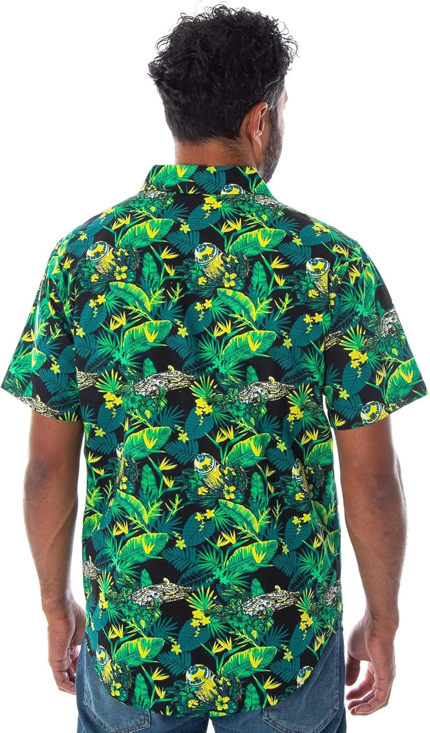 Star Wars Men's Millennium Falcon and R2-D2 Tropical Hawaiian Shirt