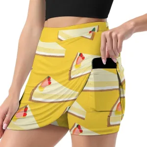 Sweat Cheesecake Lover Women's Skort Athletic Skirt Golf Skorts A-line Skirts with Built-in Shorts Pockets