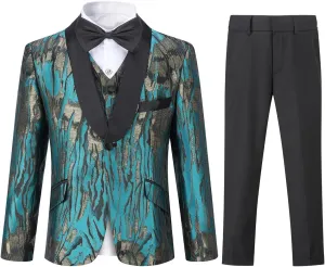 SWOTGdoby Boys Dress Suits 3 Piece Slim Fit Kids Tuxedo Suits for Boys Formal Blazer Jacket Pants Vest Wedding Party Prom