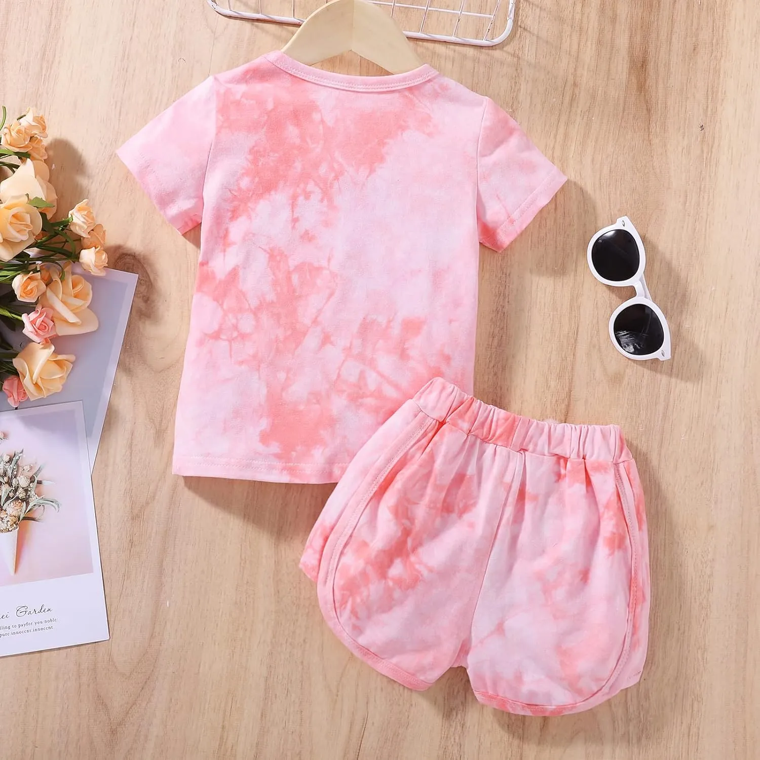 Toddler Baby Girl Summer Clothes Set Outfit Short Sleeve T-Shirt and Shorts 2Pcs Suit for Girls
