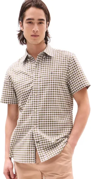 Tommy Hilfiger Men's Short Sleeve Regular Fit Stretch Oxford Shirt Collection 2024, Small, White