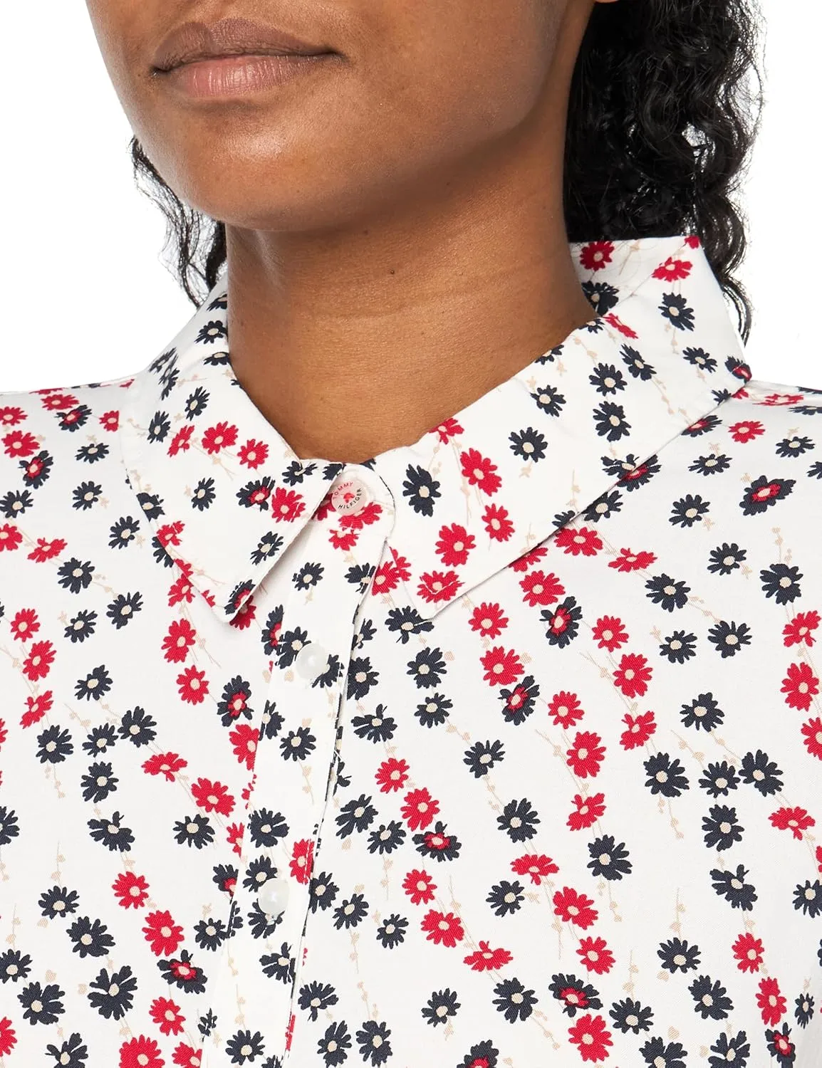 Tommy Hilfiger Women's Collared Tie Hem Popover Shirt
