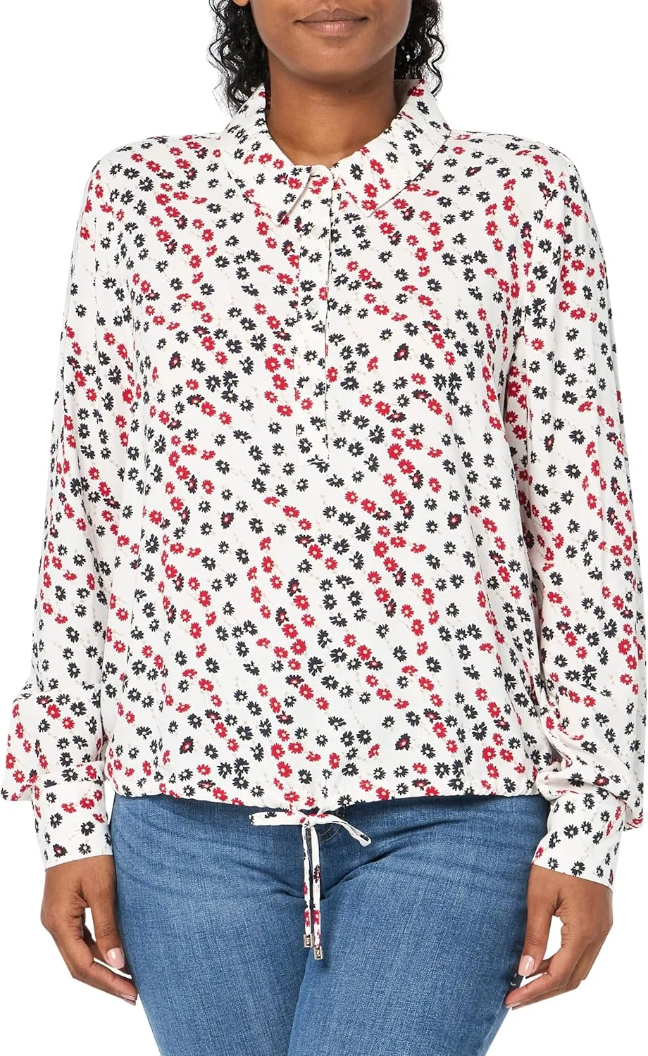 Tommy Hilfiger Women's Collared Tie Hem Popover Shirt