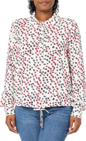 Tommy Hilfiger Women's Collared Tie Hem Popover Shirt
