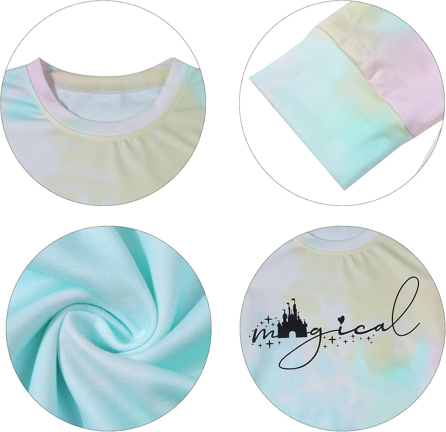 UNIQUENOE Magic Kingdom Sweatshirts For Women Magical Tshirt Family Vacation Tee Castle Graphic Short Sleeve Tops