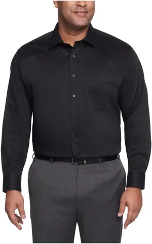Van Heusen Men's Big Fit Dress Shirt Ultra Wrinkle Free Flex Collar Stretch (Big and Tall)