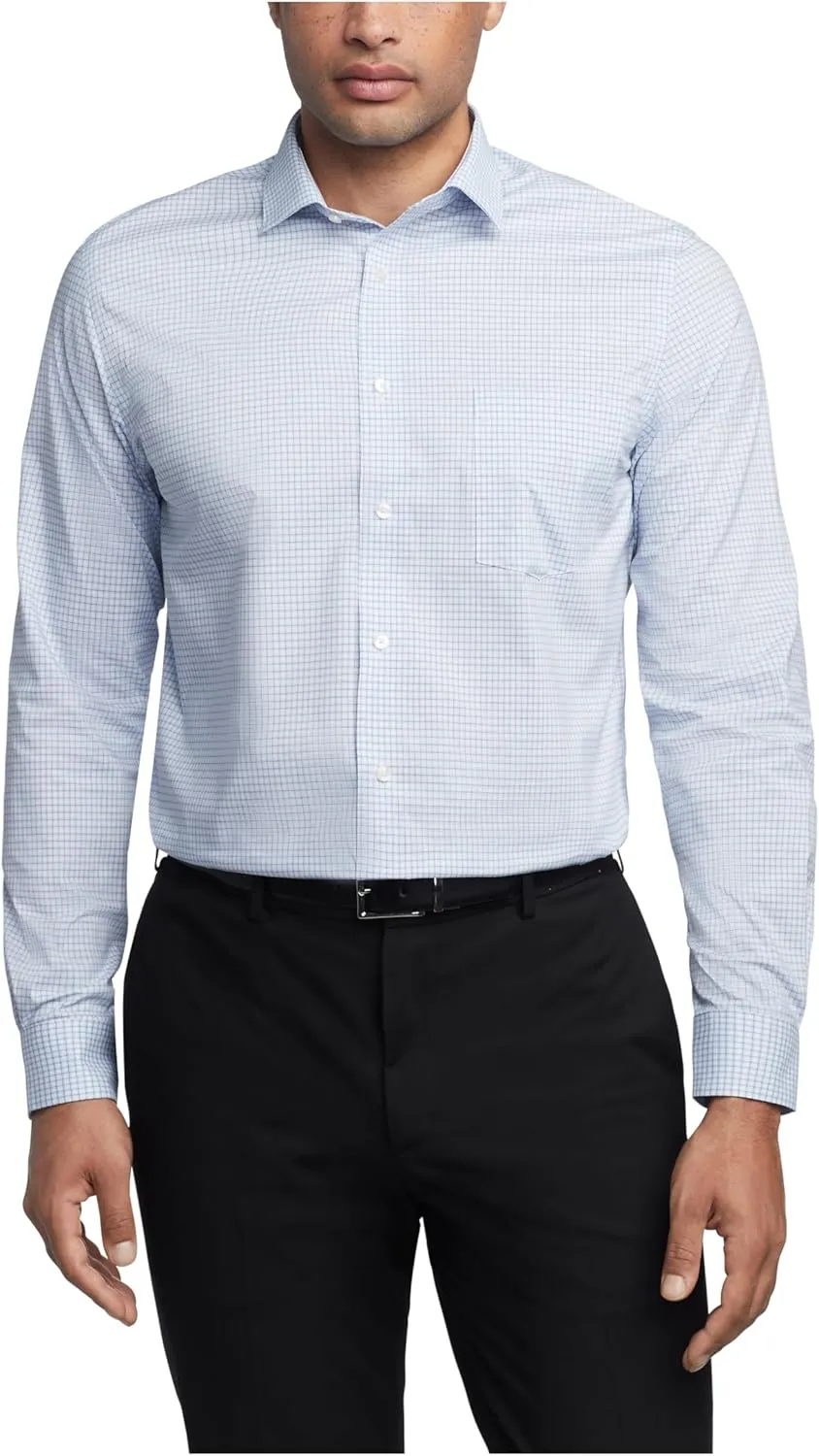 Van Heusen Men's Dress Shirt Regular Fit Ultra Wrinkle Free Flex Collar Stretch Check
