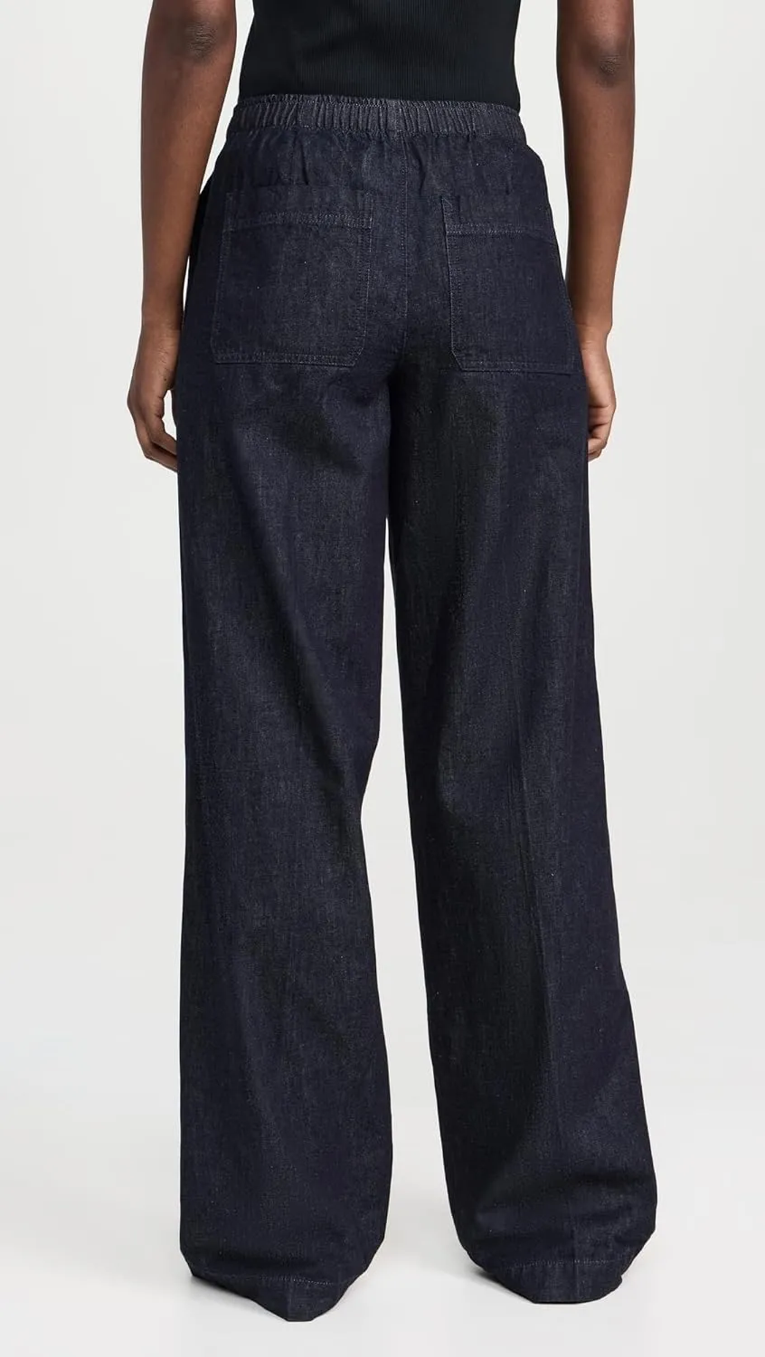 Vince Women's Low Rise Pull On Wide Leg Twill Pants