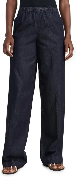Vince Women's Low Rise Pull On Wide Leg Twill Pants