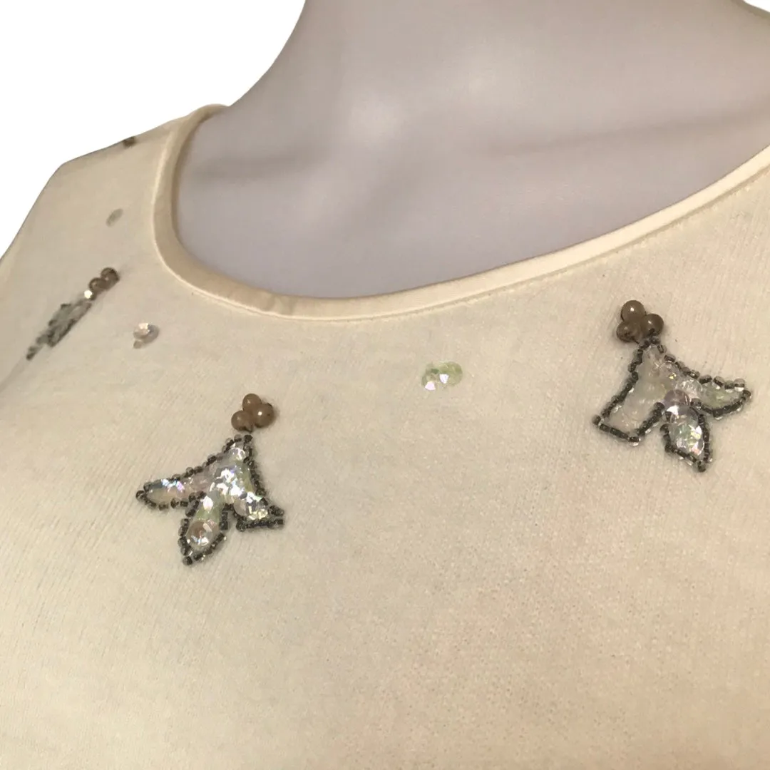 Vintage 1950s Embellished Cropped Sweater