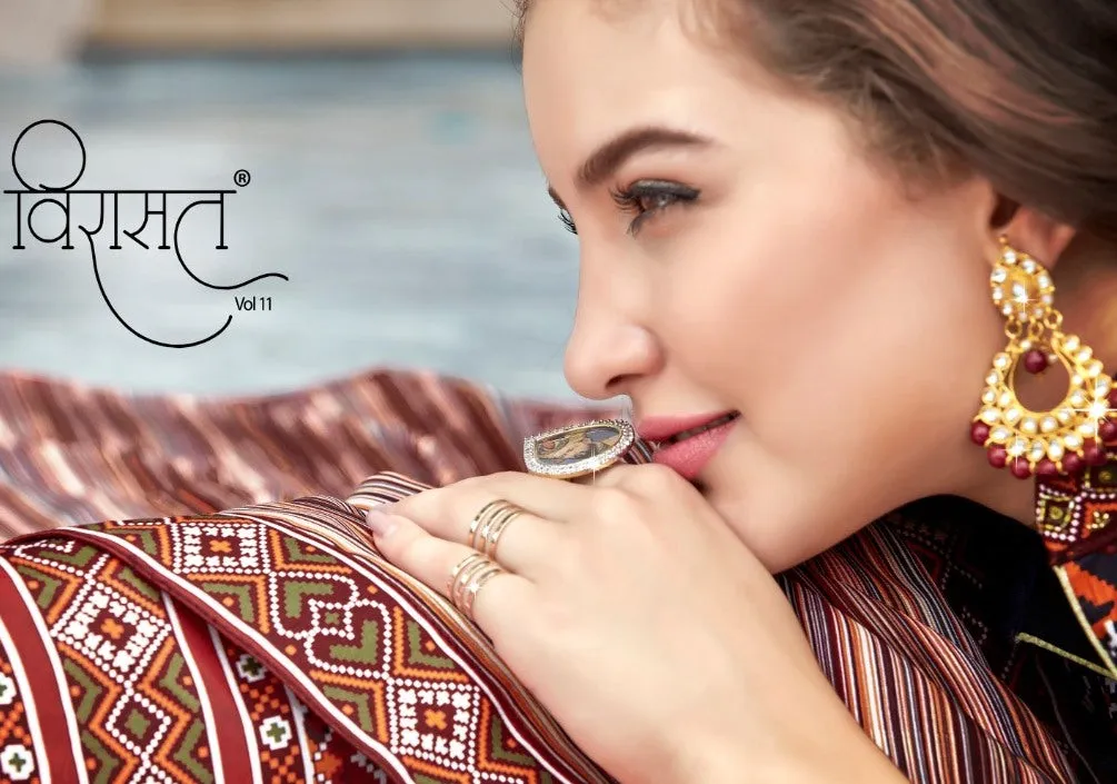 Virasat Vol 11 Party Wear Silk Fancy Stylish Designer Kurtis Collection