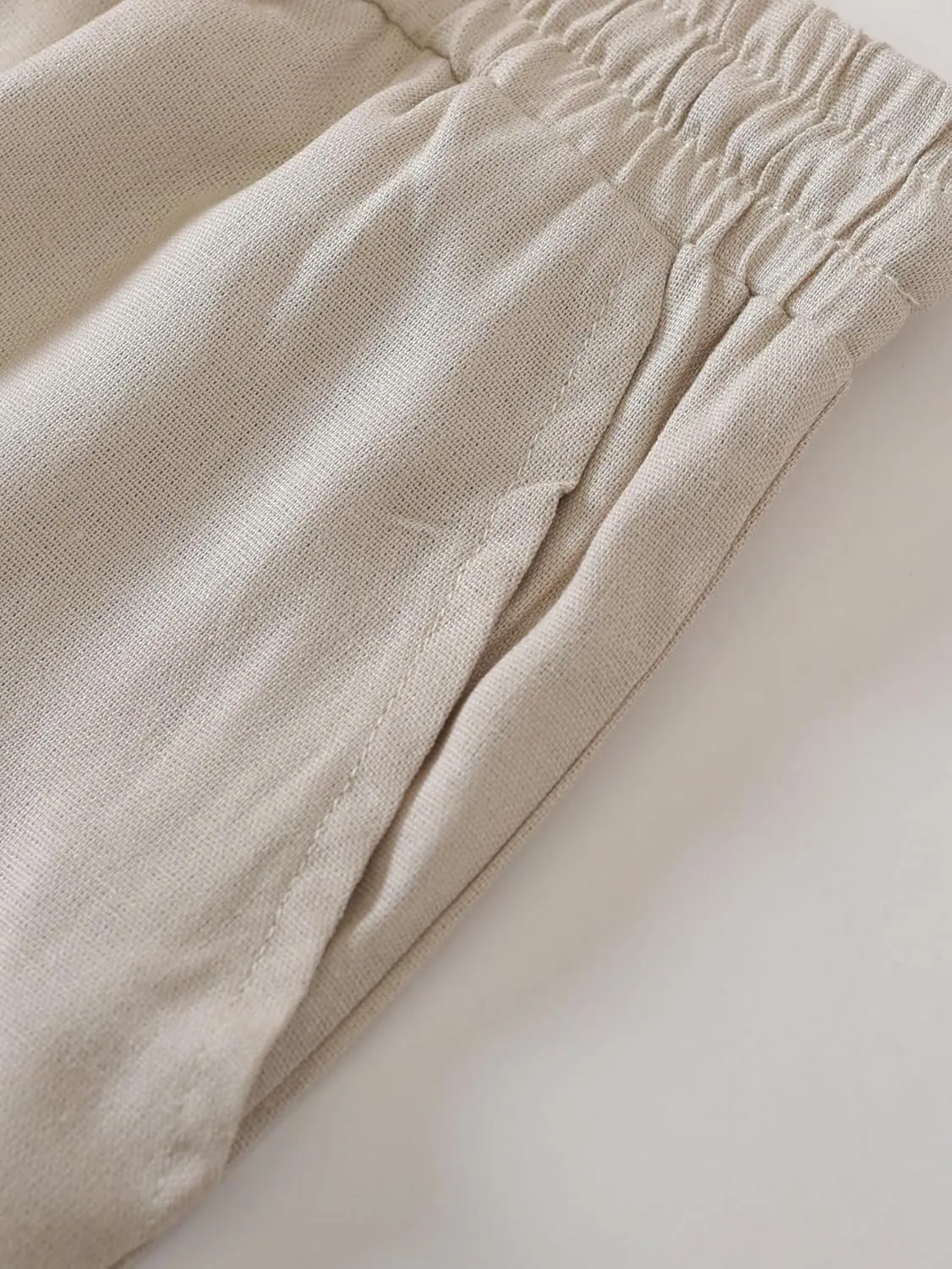 Weintee Women's Tall Linen Pants Long 34 Inch Inseam Wide Leg