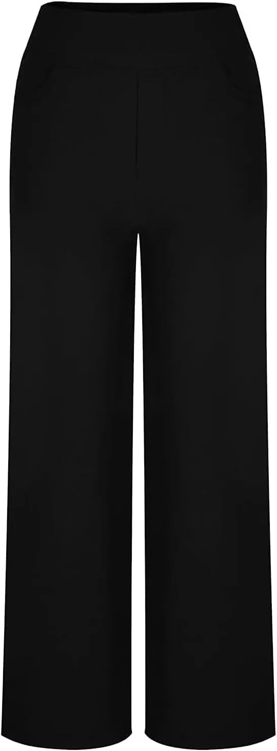 Wide Leg Jeans for Women Elastic High Waist Boyfriends Baggy Denim Pants Stretchy Junior Loose-Fit Palazzo Trousers