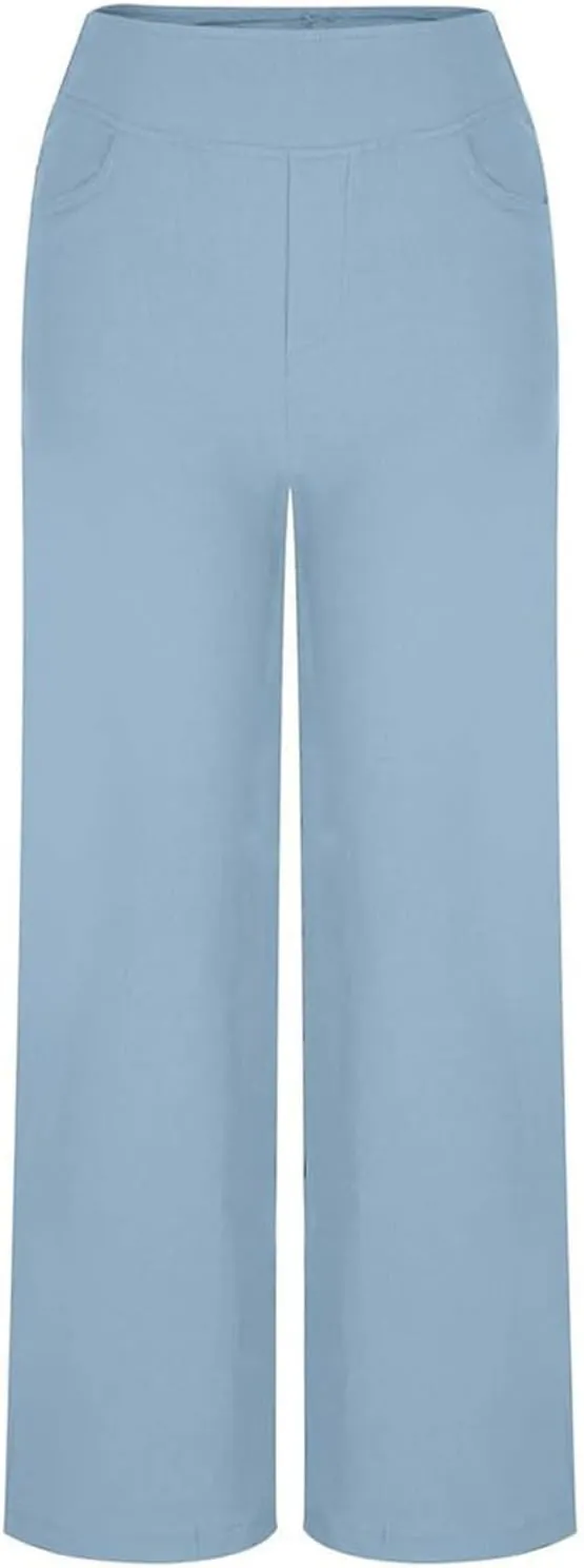 Wide Leg Jeans for Women Elastic High Waist Boyfriends Baggy Denim Pants Stretchy Junior Loose-Fit Palazzo Trousers