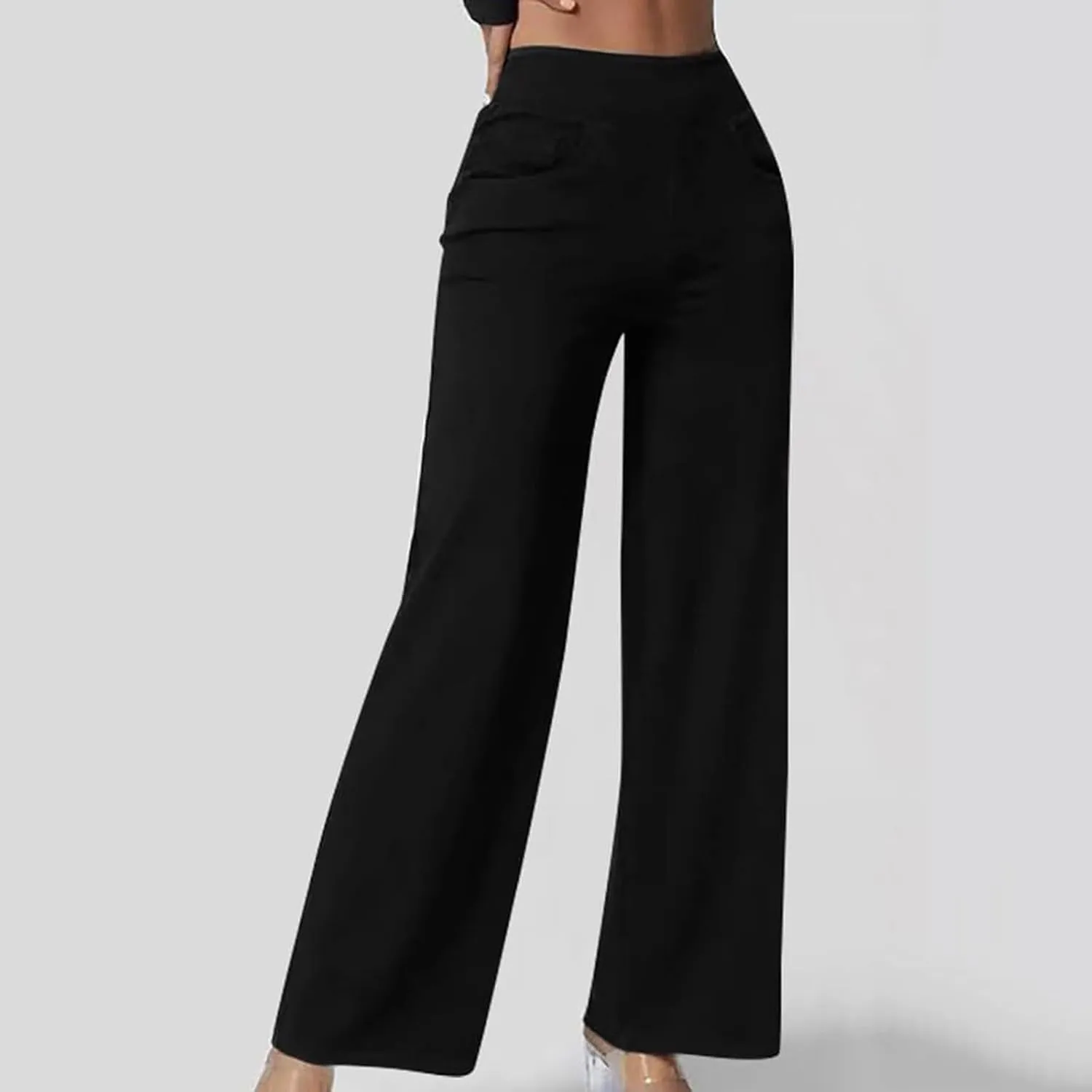 Wide Leg Jeans for Women Elastic High Waist Boyfriends Baggy Denim Pants Stretchy Junior Loose-Fit Palazzo Trousers
