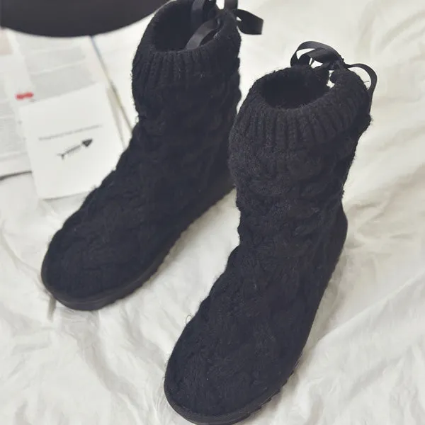 Winter Stylish Woolen Knitting High Boots