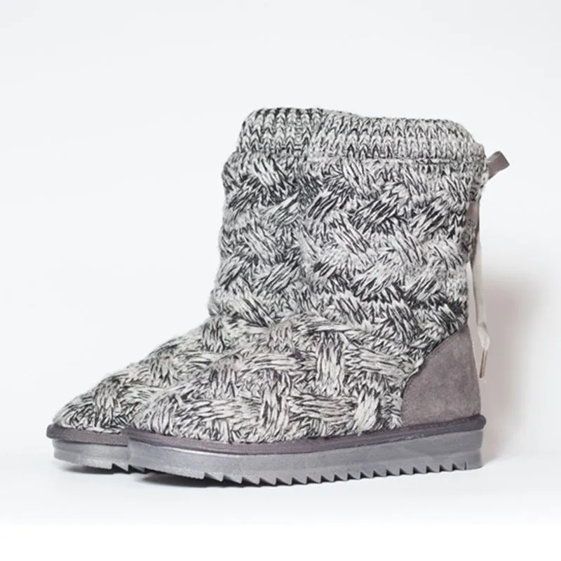 Winter Stylish Woolen Knitting High Boots