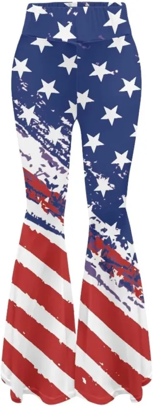 Women's 70S Yoga Pants Flare Ladies Hippie Flower Flared Leggings Athletic Leggings High Waisted Workout Pants