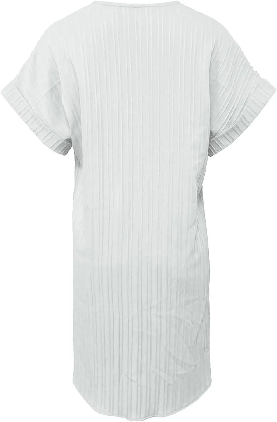 Womens Button Down Shirt Dress Summer Cotton Linen Dress V-Neck Mini Dress Casual Short Sleeve Loose Tunic Dresses
