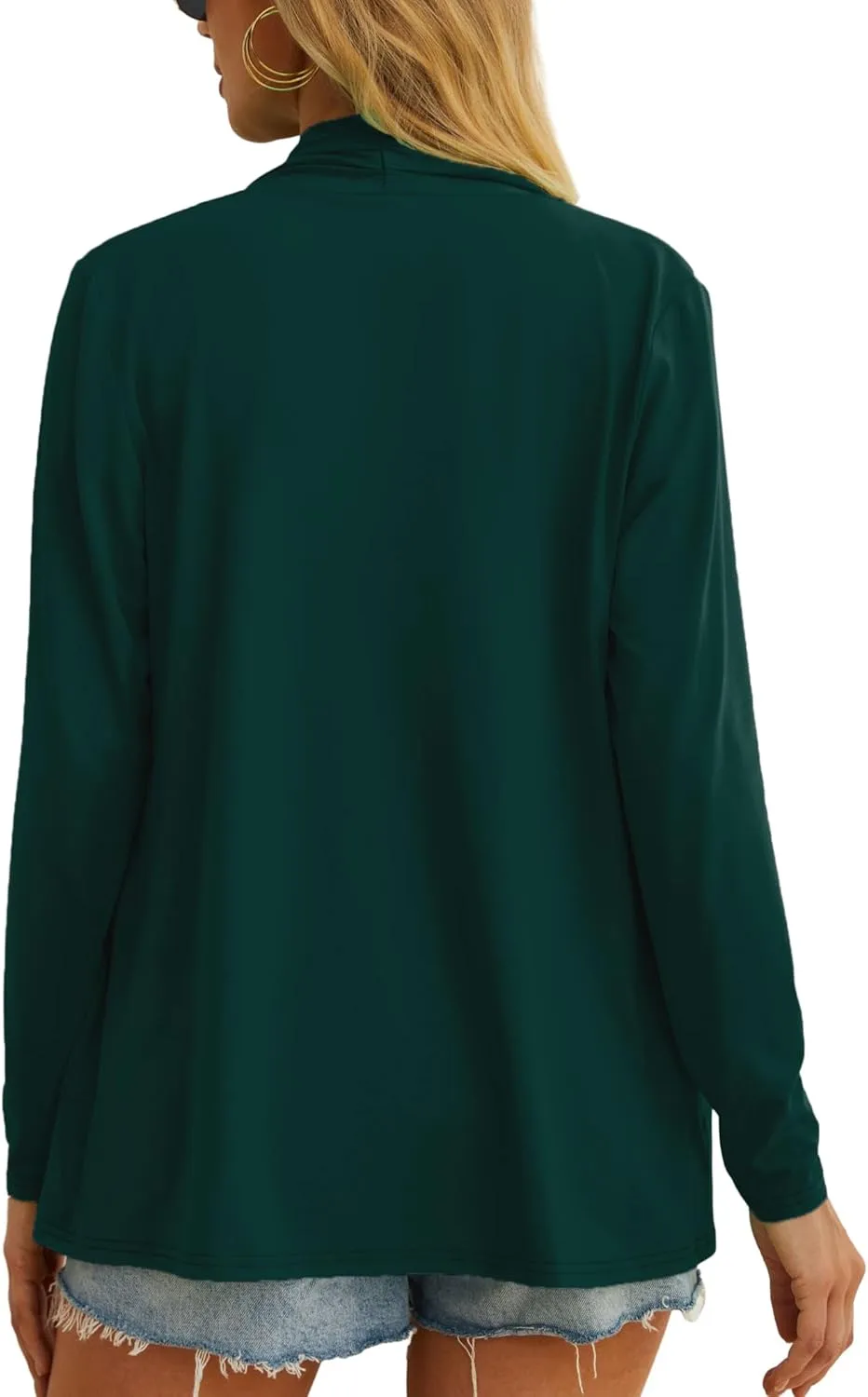 Womens Casual Lightweight with Pocketes Long Sleeve Open Front Cardigan