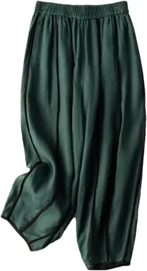 Women's Casual Nine-Point Pants Loose Cotton Trousers Thin Harem Pants