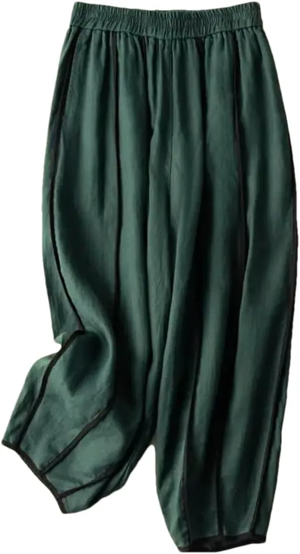 Women's Casual Nine-Point Pants Loose Cotton Trousers Thin Harem Pants