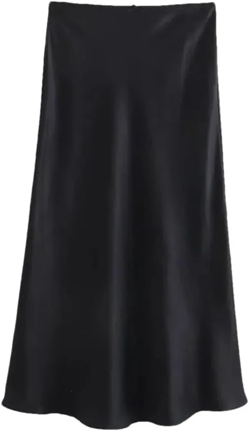 Women's High - Waist A - Line Elegant Midi Skirt Women's Casual Evening Party Dress