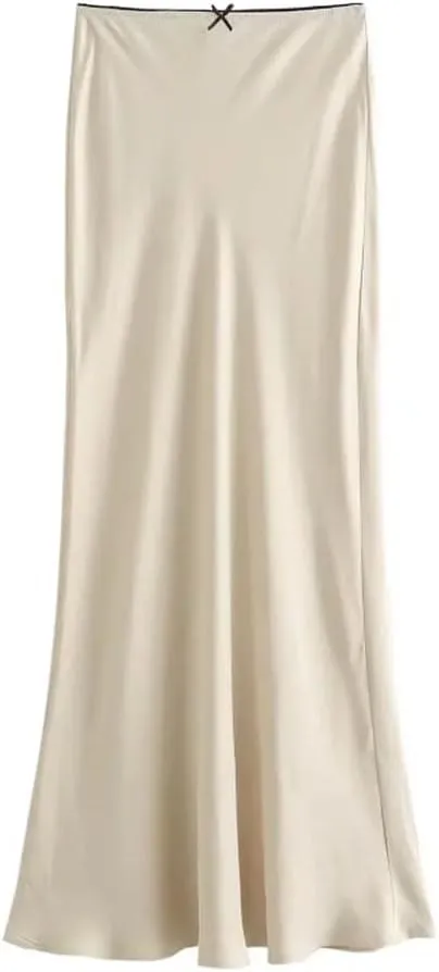 Women's High - Waist A - Line Elegant Midi Skirt Women's Casual Evening Party Dress
