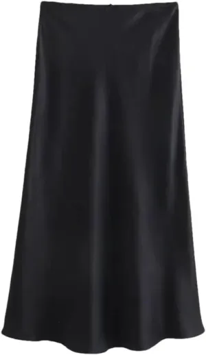 Women's High - Waist A - Line Elegant Midi Skirt Women's Casual Evening Party Dress