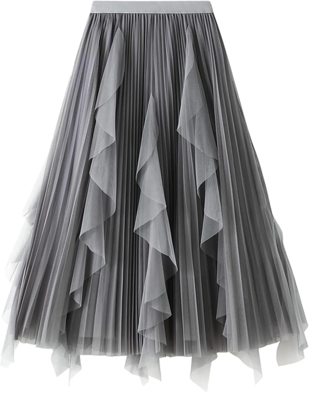 Women's Pleated Skirt Summer Long Beach Skirt Party Skirt Ladies High Waist Pleated A-Line Midi Skirt