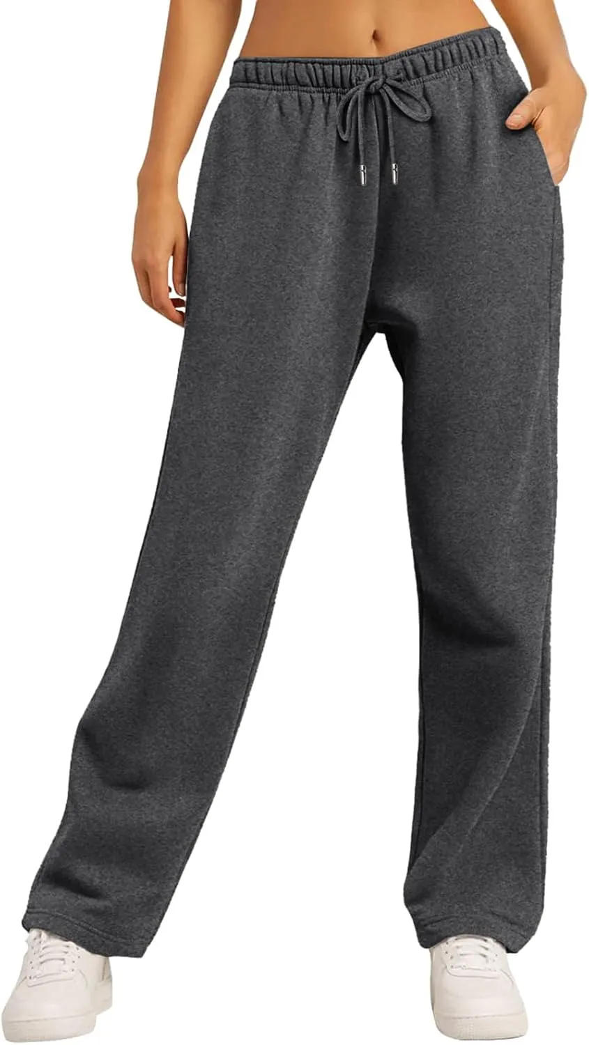 Womens Sweatpants 2025 Baggy High Waisted Wide Leg Trousers Loose Drawstring Elastic Waist Athletic Pant with Pocket