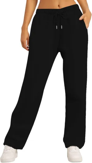Womens Sweatpants 2025 Baggy High Waisted Wide Leg Trousers Loose Drawstring Elastic Waist Athletic Pant with Pocket