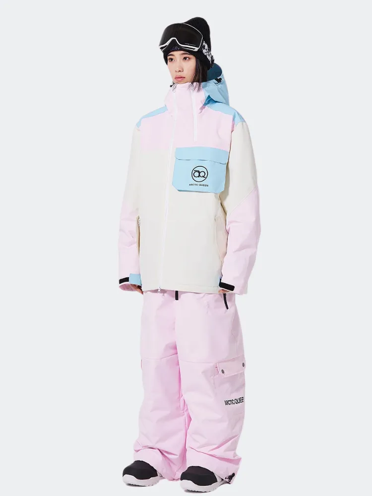 Women's Zipper Snowboard Jacket & Bib Pants Set