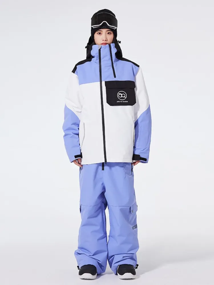 Women's Zipper Snowboard Jacket & Bib Pants Set