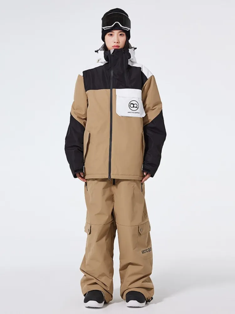 Women's Zipper Snowboard Jacket & Bib Pants Set
