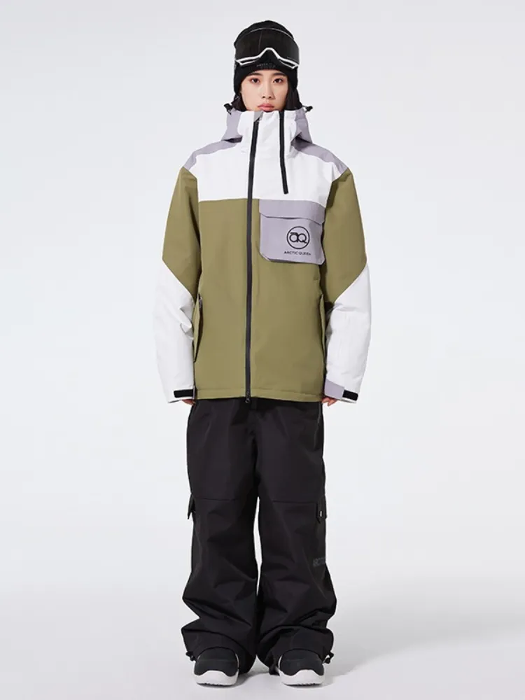 Women's Zipper Snowboard Jacket & Bib Pants Set