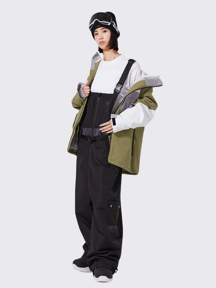 Women's Zipper Snowboard Jacket & Bib Pants Set