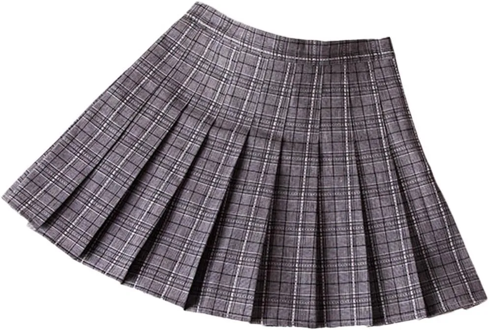 xxxiticat Women's Plaid School Skirt Summer Cute High Waisted Girls Mini Skort A-Line Short Trendy Pleated Skirt with Shorts