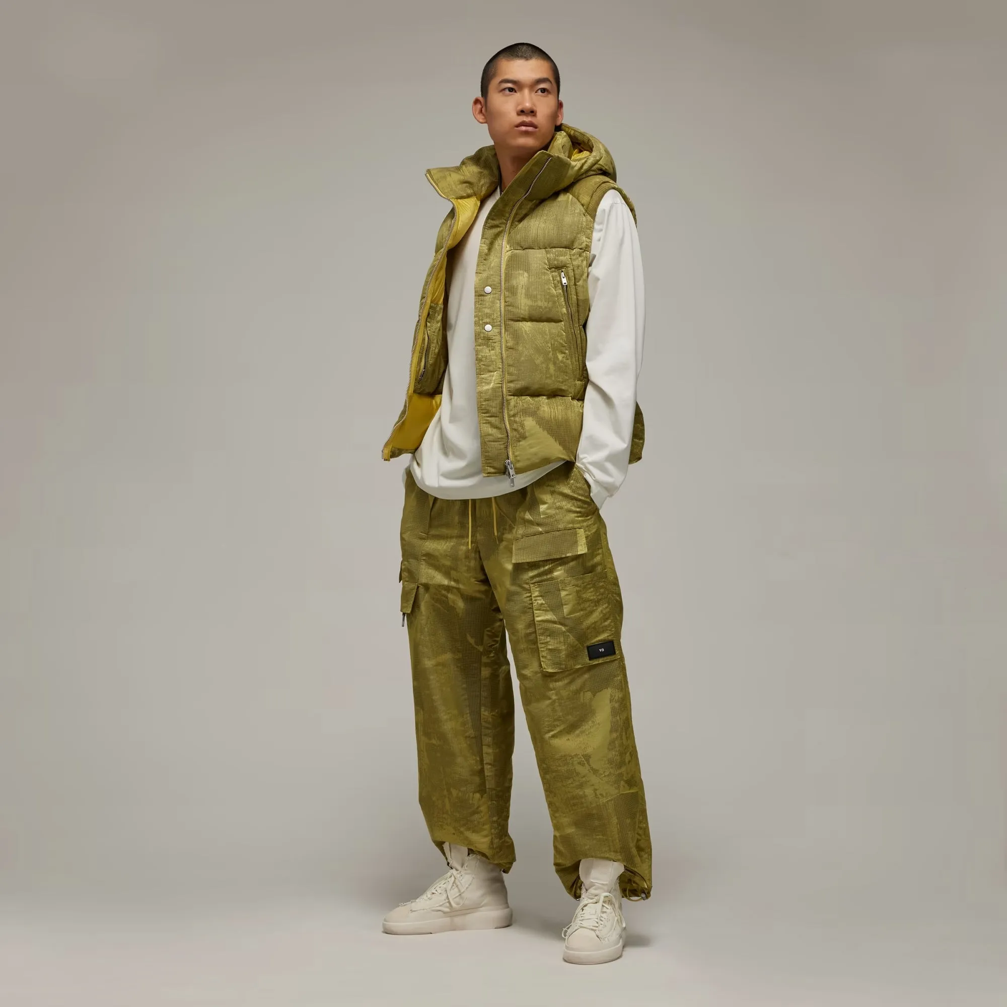 Y-3 | LINED JACQUARD RIPSTOP PANTS  { YELLOW/BLACK