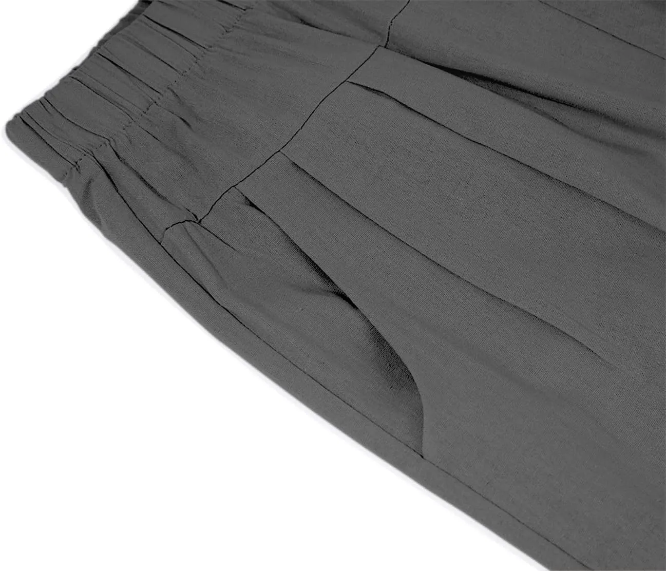 yoeasy Women's Linen Ankle Capris Trousers Loose Comfy Lounge Elastic Waist Pants with Pockets