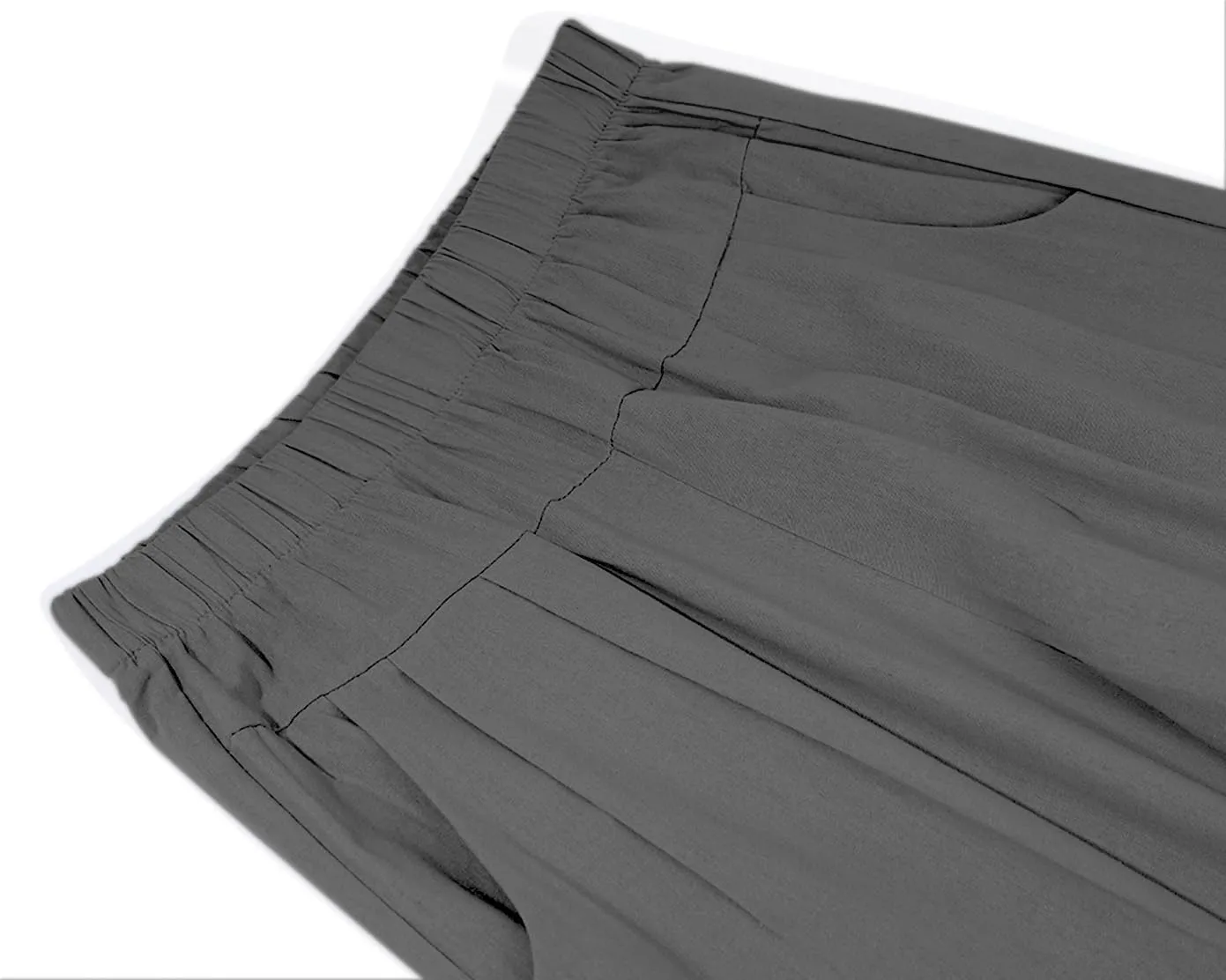 yoeasy Women's Linen Ankle Capris Trousers Loose Comfy Lounge Elastic Waist Pants with Pockets