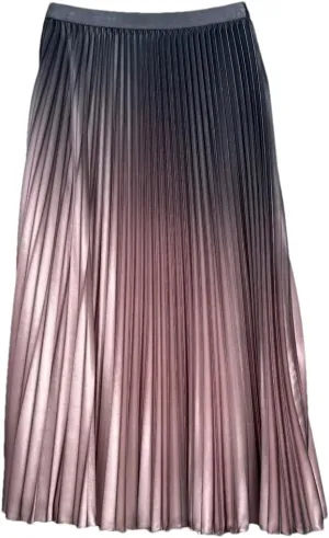 YTR6TW Women's Elastic High Waist Pleated Midi Skirt Women Summer Office Streetwear Skirt