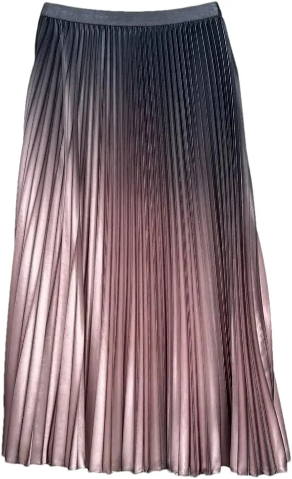 YTR6TW Women's Elastic High Waist Pleated Midi Skirt Women Summer Office Streetwear Skirt